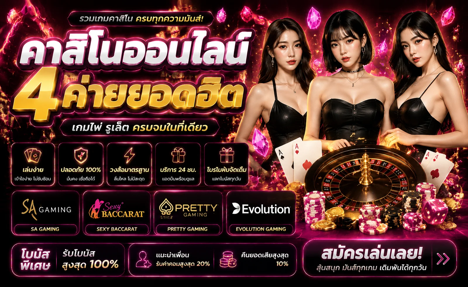 โต๊ะบาคาร่าเว็บตรงถ่ายทอดสดจากคาสิโนจริงบนหน้าเว็บ